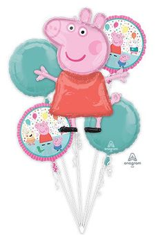 peppa pig balloon bouquet with balloons