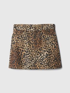 Kids Cheetah Print Denim Skirt Cheetah Clothes Outfits, Cheetah Adidas, Leopard Print Skirt Outfit, Cheetah Clothes, Printed Skirt Outfit, Cheetah Print Skirt, Faux Snap, Birthday Fit, Leopard Print Jeans