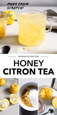 honey citron tea recipe with lemons and sugar