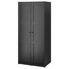 a tall wooden cabinet with two doors