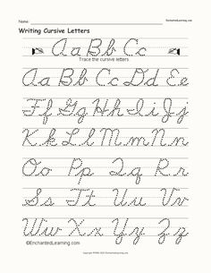 writing cursive letters worksheet