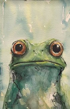 a painting of a frog with big eyes