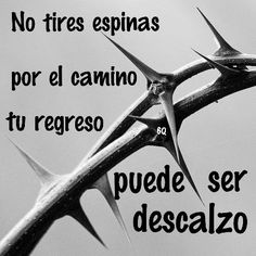 a black and white photo with the words no tress espnas por el camino tu regeso