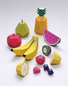 some fruit are cut out and placed next to each other with the words frutas de papel