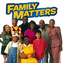 a group of people standing next to each other in front of a sign that says family matters