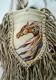 Indigenous Medicine, Native Horse, Buckskin Horse, Paint Horse, Native American Beadwork, Medicine Bag