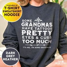 This Funny Grandma Tattoo design available in T-Shirt, Sweatshirt and Hoodie. Take a look through the images to find the perfect color for you with 10 vibrant colors to choose from. #1095 HOW TO FIND MY SIZE? 1. Lay your best fitting T-Shirt/Sweatshirt/Hoodie on a flat surface, smoothing out any wrinkles. 2. Measure the length from beside the collar at the top straight down to the bottom. (in inches) 3. Measure the width from side to side underneath each sleeve seam to seam. (in inches) 4. Note Grandma Tattoo, Grandma Tattoos, Funny Grandma, Baby Reveal, Neutral Fashion, How To Find, Flat Surface, Pregnancy Announcement, Mother's Day Gift