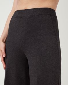 This smoothing pant comes in our premium ponte fabric with targeted compression built in, powered by SPANX CoreSure Tech™. With comfortable 4-way stretch and a high rise waist, this wide leg pant will have you feeling smooth from tummy to hip, and oh-so-comfortable throughout the wide leg. No zippers, no buttons, and no pockets (so no bulk!) at the hips—all for the ultimate smoothing effect. | Spanx Women's SPANXsmooth PerfectFit Ponte Wide Leg Pant Dress Pants For Women, Pant Wide Leg, Ponte Fabric, Wide Leg Dress Pants, Perfect Pant, Wide Leg Pant, Dress Pant, Sleek Look, Personal Marketing