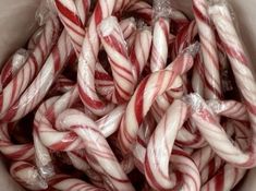 candy canes are wrapped in plastic bags