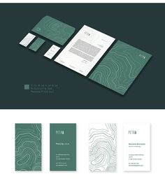 a brochure that is designed to look like an abstract design with wavy lines