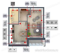 an overhead view of a house with electrical wiring on the walls and floorplans