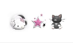 hello kitty wall decals with headphones and stars