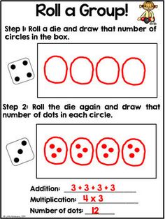 roll an array game with numbers and dices to help kids learn how to count