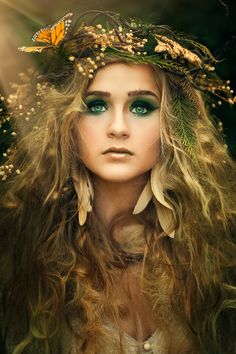 Hunter Leone of Three Nails Photography | Shreveport, Louisiana | Beyond the Wanderlust | Artist Spotlight Fairy Fantasy Makeup, Mother Nature Costume, Fairy Make-up, Beautiful Halloween Makeup, Fantasy Make-up, Wood Nymphs, Fantasy Magic, Fairy Makeup, Fantasy Hair