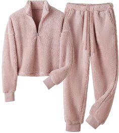 PRICES MAY VARY. Fabric: 100% polyester Imported Pull On closure Machine Wash Sleepwear sets for women are soft enough to give you a sense of comfy, fashion and breathability, LTSCNRM women sleepwear follows standard us sizes, is the must have item in women's wardrobes to meet you daily needs Material: winter warm flannel pajamas sets for women, made of super soft and skin-friendly material, fuzzy and thickened fleece, soft to the touch, almost make you feel embraced by a warm blanket, comfortab Fluffy Pajamas, Fuzzy Loungewear, Winter Pajamas Women, Pjs Set, Classic Pajamas, Cute Pajama Sets, Flannel Pajama Sets, Winter Pajamas, Pajamas Sets