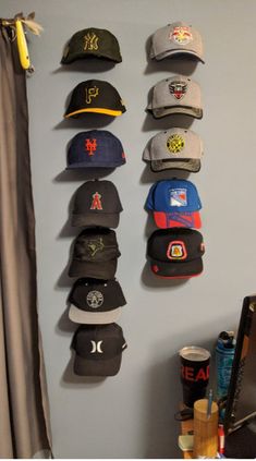 Cap Display Holder Screw To Wall, Display your hats on your bedroom or living room wall securely! Many colors to choose from! ❤️Material: Each item is 3D printed with high quality, biodegradable PLA plastic, made from plant materials. All models are paintable! For color consistency please order all items at the same time. Colors may differ from what they look like online. 📅 Shipping: Once your order is placed, depending on the quantity ordered, it takes 1-5 days for printing and post-processing Men’s Room Organization, Ball Cap Wall Display, Ways To Hang Hats On Wall, Ball Cap Display Ideas, Mens Hat Storage Ideas, Hanging Caps On Wall, How To Display Hats, Wall Of Hats, Display Baseball Hats