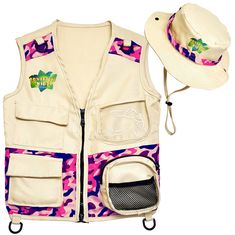 PRICES MAY VARY. Polyester Imported 🦒 Let the Outdoor Adventure begin. This cute fun Kit will excite the Little Explorer in every child. Let your child's imagination run wild with this Park Ranger, Archeologist, Hunter, Adventurer, Costume and Dress Up. Encourages love of nature and wildlife. 🐅 VEST - Features durable washable fabric. Fun vibrant Jungle Print, pockets and D-rings for storing and carrying all essential items. Great for Hunting, Bird Watching, Fishing, Safari, Hiking, Camping. ? Adventurer Costume, Ranger Costume, Backyard Nature, Homecoming Themes, Toddler Fancy Dress, Cargo Vest, Nature And Wildlife, Safari Print, Pink Camouflage