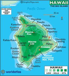 a map of hawaii showing the location of kaua'i and other hawaiian islands