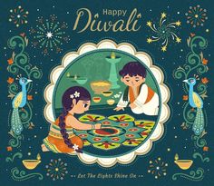 Green Diwali Poster, Diwali Illustration, Diwali Drawing, Diwali Pictures, Happy Diwali Images, Scene Drawing