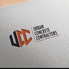 the urban concretes logo is shown on a white paper with orange and black letters