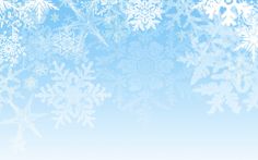 a blue and white background with snow flakes