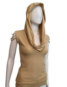 SLINKY HOODY COWL TOP - Beige More colours available - Black, Emerald Green and Cream Just message me for the link. Stretch cotton cowl neck top with decorative shoulder lacing and baroque print.  The cowl neck can also used as a hood.  This design is super comfy, gorgeous and wearable for any occasion! Women's Sizing Chart (in cm): BustWaistHips Small (8-10)75-8565-7580-90 Medium (10-12)85-9575-8590-100 Large (12-14)95-105....85-95100-110 Hooded Tops Women, Casual Fitted Hoodie Top, Stretch Cotton Hoodie Tops, Casual Fitted Hooded Top, Fitted Hooded Summer Tops, Fitted Cotton Top With Drawstring Hood, Fitted Cotton Tops With Drawstring Hood, Fitted Top With Drawstring Hood, Beige Tops With Drawstring Hood For Spring