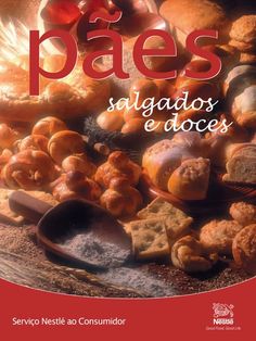 the cover of a spanish book with breads and other food items on top of it