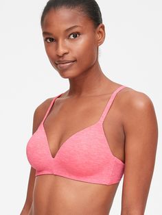 Breathe Wireless Bra | Gap Convertible, Best Bralettes, Wireless Bras, Support People, Wireless Bra, Plunging Neckline, Heather Gray, Knit Jersey, Bralette