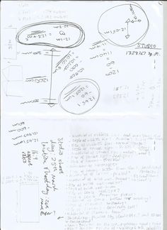 a handwritten note with several diagrams on it