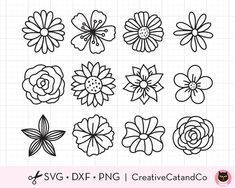 flowers svg dxf files