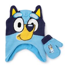 Keep your little one warm in the winter with this adorable Bluey earflap beanie and mittens set. Keep your little one warm in the winter with this adorable Bluey earflap beanie and mittens set. FEATURES Includes earflap beanie & mittens Embroidered patch detailFABRIC & CARE Acrylic Hand wash Imported Size: One Size. Gender: male. Age Group: kids. Boys Hat, Earflap Beanie, Textured Bedding, Trapper Hat, Trapper Hats, Winter Set, Boy Hat, Girls Toddler, Cutie Pie