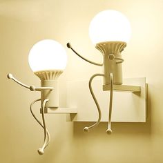 Art Deco Metallic Human Shape Wall Sconce Lamp - Black/White Bedside Lighting (1/2-Head) 2 / White Bedside Wall Lights, Black Wall Lamps, Modern Wall Lamp, Bedside Lighting, Mode Design, Bedroom Lamps, Led Wall Lamp, Wall Mounted Light, Wall Light Fixtures