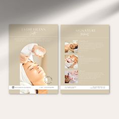 a brochure for a facial care business