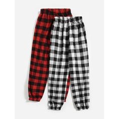 New Shein 2pcs Gingham Sleep Pants In Red/White/Black Size Xs Color: Multicolor Pattern Type: Gingham Fit Type: Regular Fit Fabric: Non-Stretch Material: Fabric Composition: 100% Polyester New And Still In Original Plastic Packaging. Offers Welcome! Womens Pj Pants, Fuzzy Pajama Pants, Gingham Pants, Plaid Pajama Pants, Womens Pajamas Pants, Satin Pyjama Set, Cute Pajamas, Sleep Pants, Pj Pants