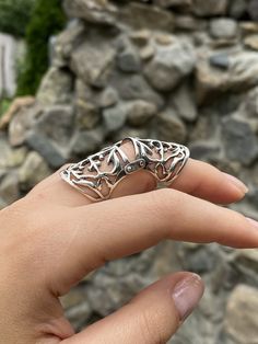 It is designed so as not to interfere with the finger movements, and you will want to wear it all day long. Armor full finger Ring shield ring sterling silver armor ring Knuckle joint ring Vintage armor ring Full finger long ring Armenian silver Worldwide tracked shipping 3-5 weeks NOTE. Please choose your exact size , as the band is wide we make it a bit larger For more Double rings chech here https://www.etsy.com/listing/862258018/double-ring-chain-ring-double-chain-ring?ref=shop_home_active_1 Silver Armor, Badass Rings, Full Finger Ring, Christian Cross Necklace, Pomegranate Earrings, Pomegranate Jewelry, Double Rings, Armor Ring, Full Finger Rings