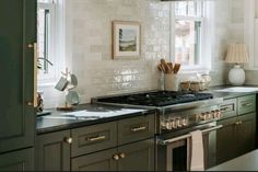 the kitchen is clean and ready to be used as a place for cooking or baking