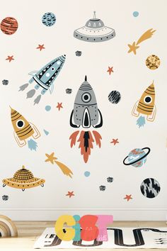 the outer space wall decals are great for kids's rooms and playrooms