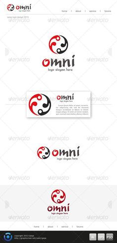 the logo for omni is made up of two letters, one in red and one in