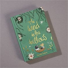 the book is green with white flowers on it