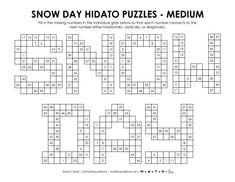 I'm snowed in today, so I decided to create this set of Snow Day Hidato Logic Puzzles to share! I hope you enjoy solving these on your next snow day!