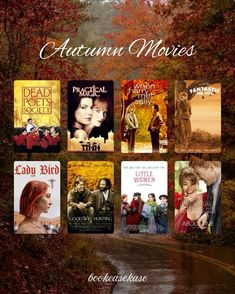 an autumn movie poster with many movies in the background and text that reads, autumn movies