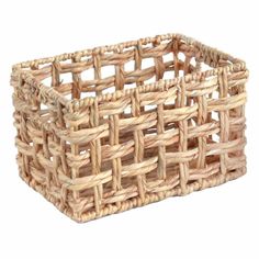 a woven basket is shown on a white background