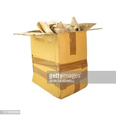 an open cardboard box on a white background