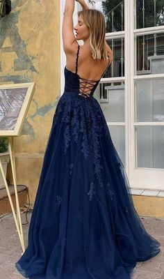 Blue Lace Prom Dress, Gowns Simple, Navy Blue Prom, Navy Blue Prom Dress, Navy Blue Prom Dresses, Trendy Prom Dresses, Prom 2020, Blue Prom Dress, Professional Dress