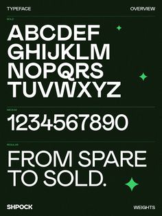 the font and numbers are all in different styles, but one is green with white stars