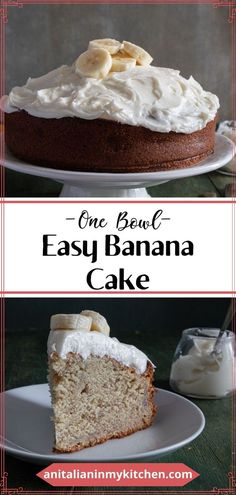 Have ripe bananas? Make this easy banana cake! This one bowl banana cake is easy to make with a tender crumb and rich banana flavor! It’s topped with a light and fluffy cream cheese frosting that makes it a treat for snack or dessert. Easy Banana Cake, Banana Cake Recipe Easy, Fluffy Cream Cheese Frosting, Fresh Fruit Cake, Banana Crumb Muffins, Banana Cake Recipe, Cake With Cream Cheese Frosting, Homemade Cake Recipes, Ripe Bananas