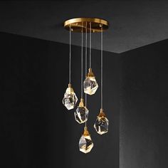 Diamante 5-Light Crystal Ceiling Light Crystal Chandelier Lighting, Crystal Pendant Lighting, Chrome Chandeliers, Copper Lighting, Brass Pendant Light, Crystal Lighting, Room Lighting, Gold Chandelier, Led Wall Lamp