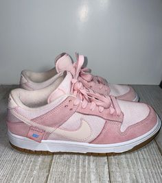 Up for sale is a pair of Nike Dunk Low sneakers in women's size 7. The shoes feature a cute teddy bear theme in a light soft pink colorway. These sneakers have only been worn a few times and are in excellent condition, showing minimal signs of wear. They would make a great addition to any sneaker collection. Don't miss out on this opportunity to own a stylish and unique pair of Nike sneakers! No Box Dunk Low Teddy Bear, Shoes Dunks, Pink Dunks, Light Pink Jeans, Nikes Shoes, Teddy Bear Theme, Cute Nike, Cute Teddy Bear, Bear Theme