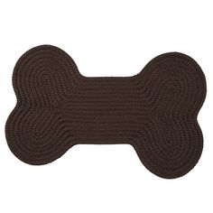 a brown dog bone shaped rug on a white background with the words mink written in it