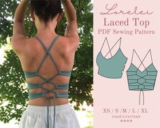 the back of a woman's bra top sewing pattern